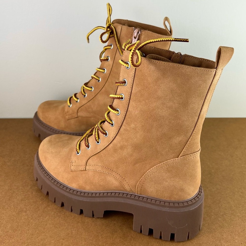 NEW DOLCE VITA BROWN COMBAT BOOTS - Picture 6 of 11